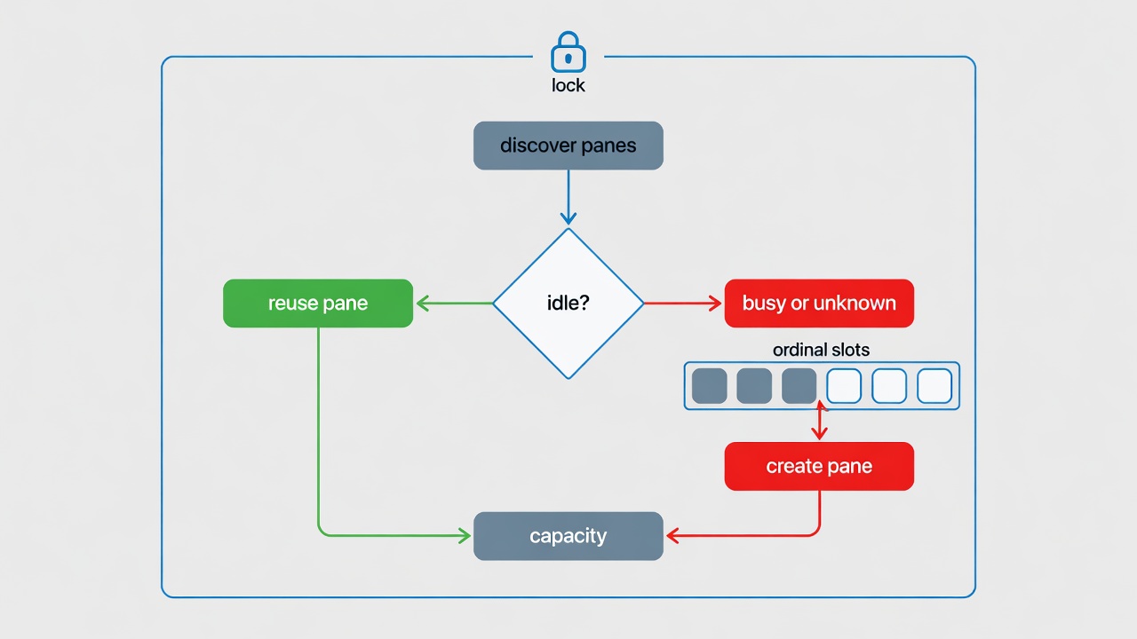 capacity allocation flow: discovery, idle reuse, lowest free ordinal, file lock