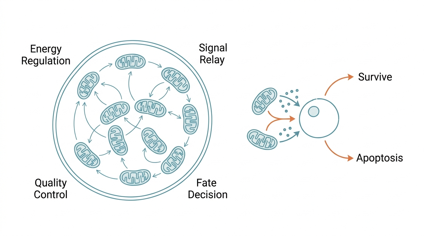 Mitochondrial network as distributed orchestrator
