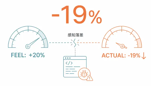 用 AI 寫程式更快？數據說你慢了 19%——開發者的認知陷阱