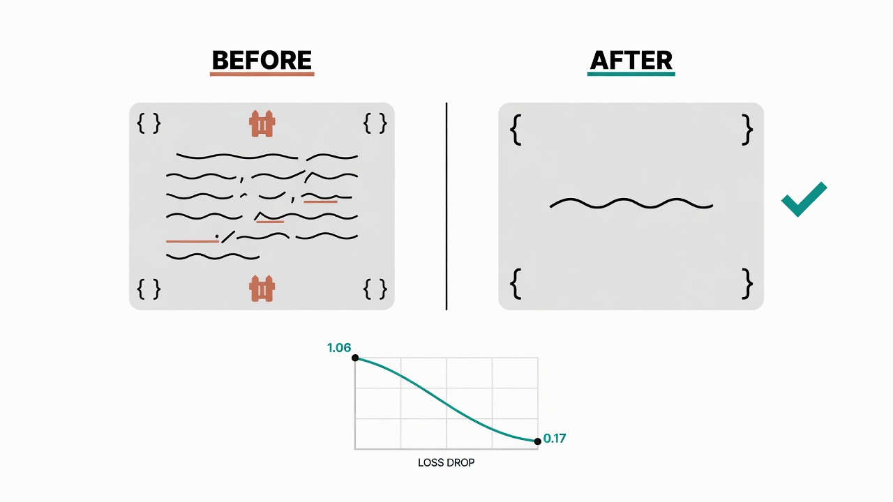 Before/After comparison: output differences between the base model and the LoRA adapter