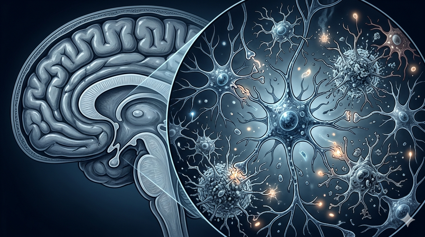 Zombie glial cells in the brain
