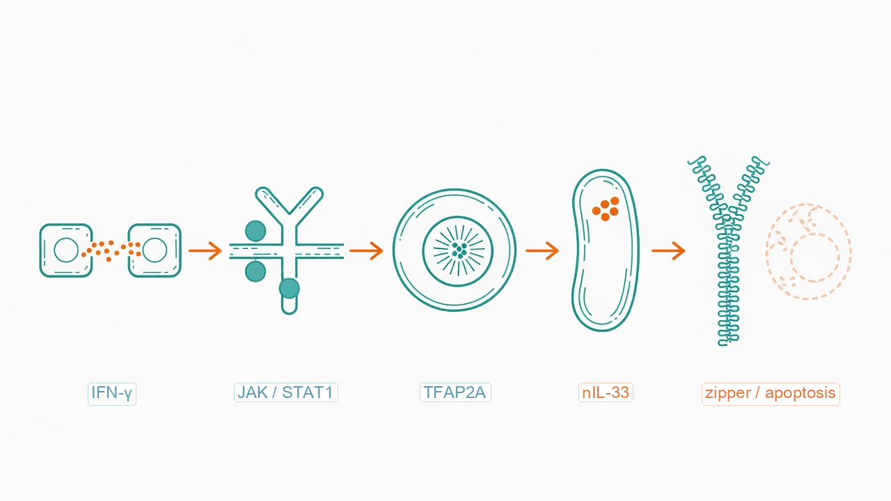 IFN-gamma to nuclear IL-33 signaling pathway