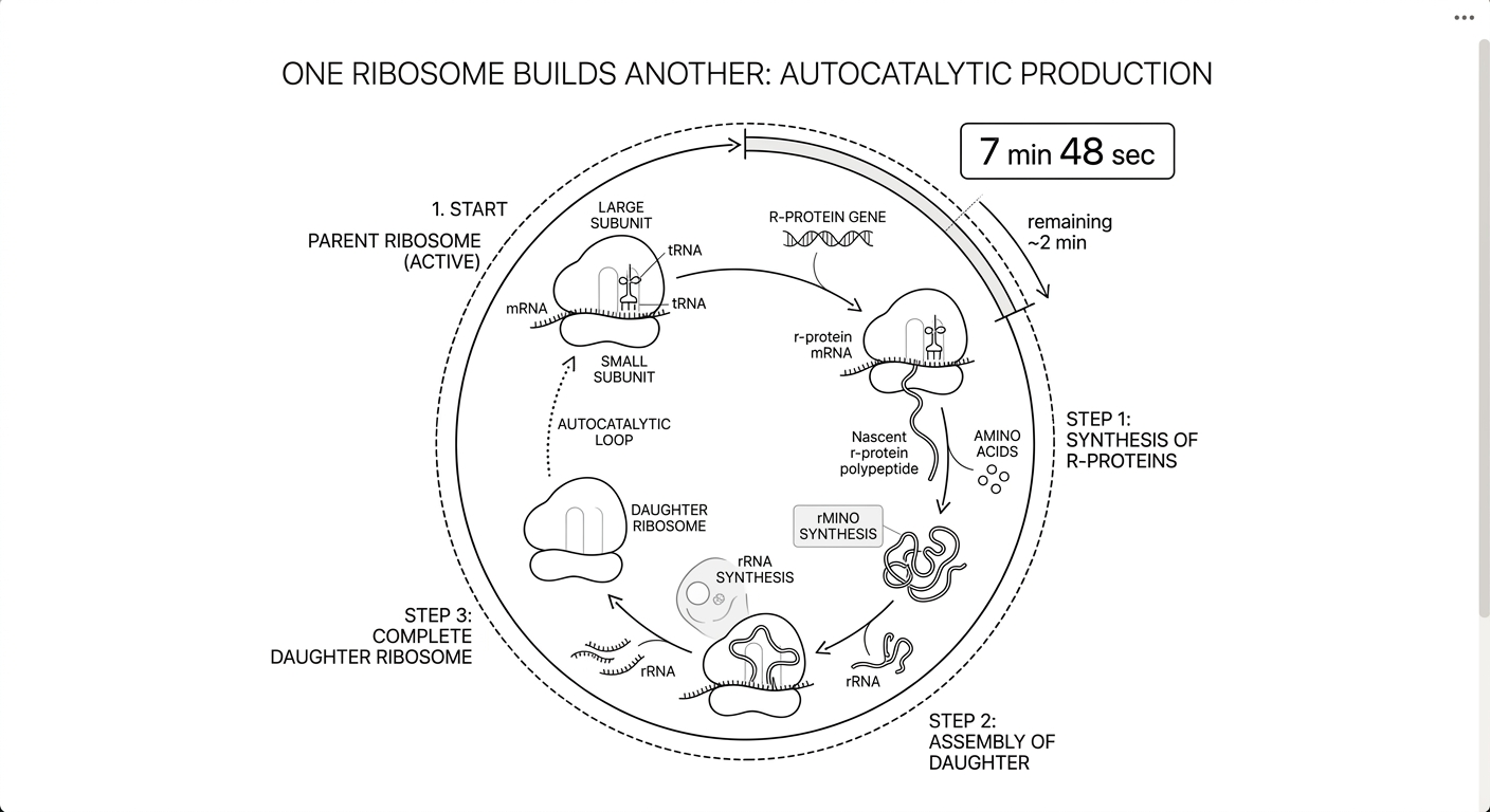 Ribosome self-replication bottleneck