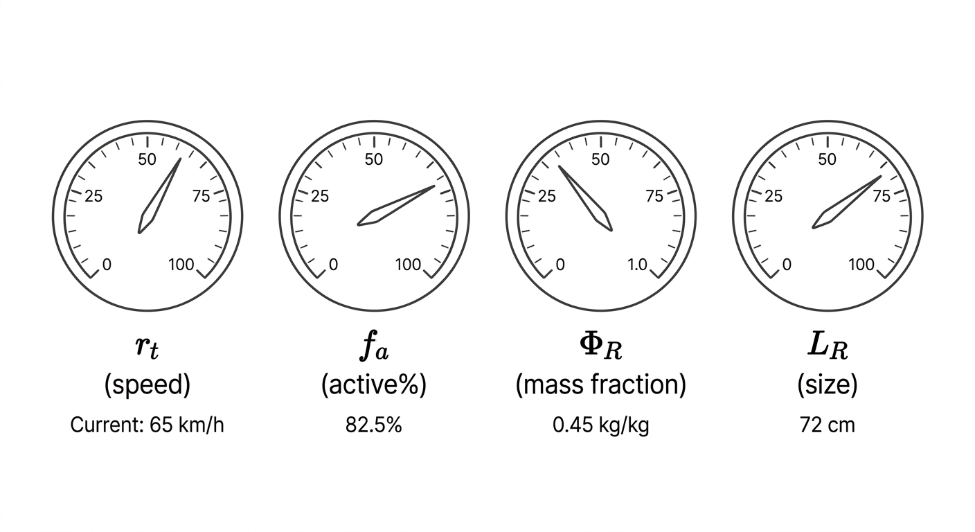 Four parameter dials