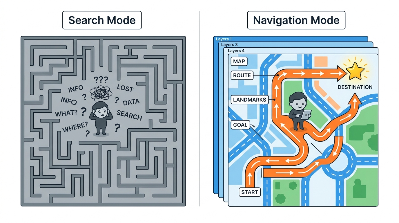 Navigation versus search