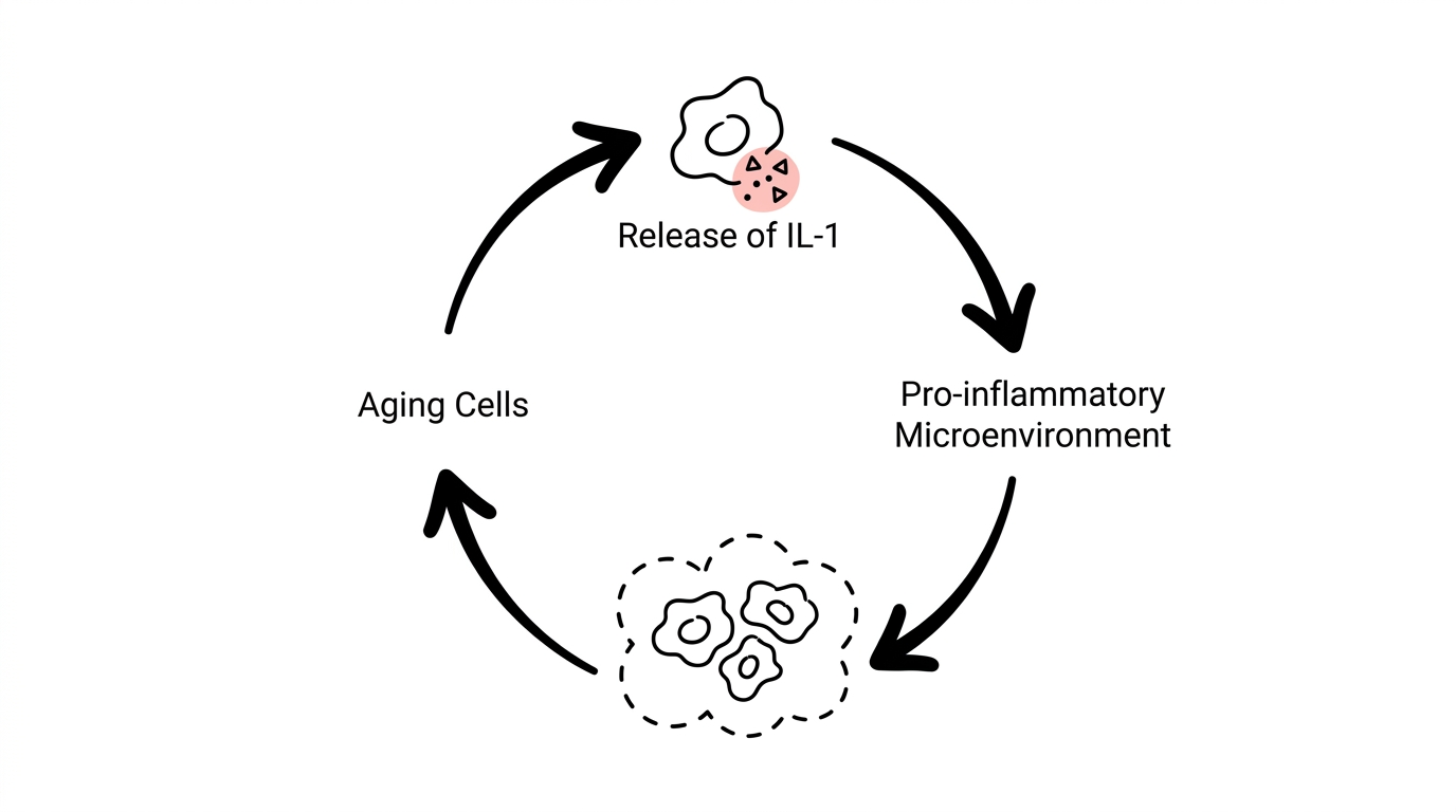 IL-1 feedback loop linking aging, inflammation, and cancer