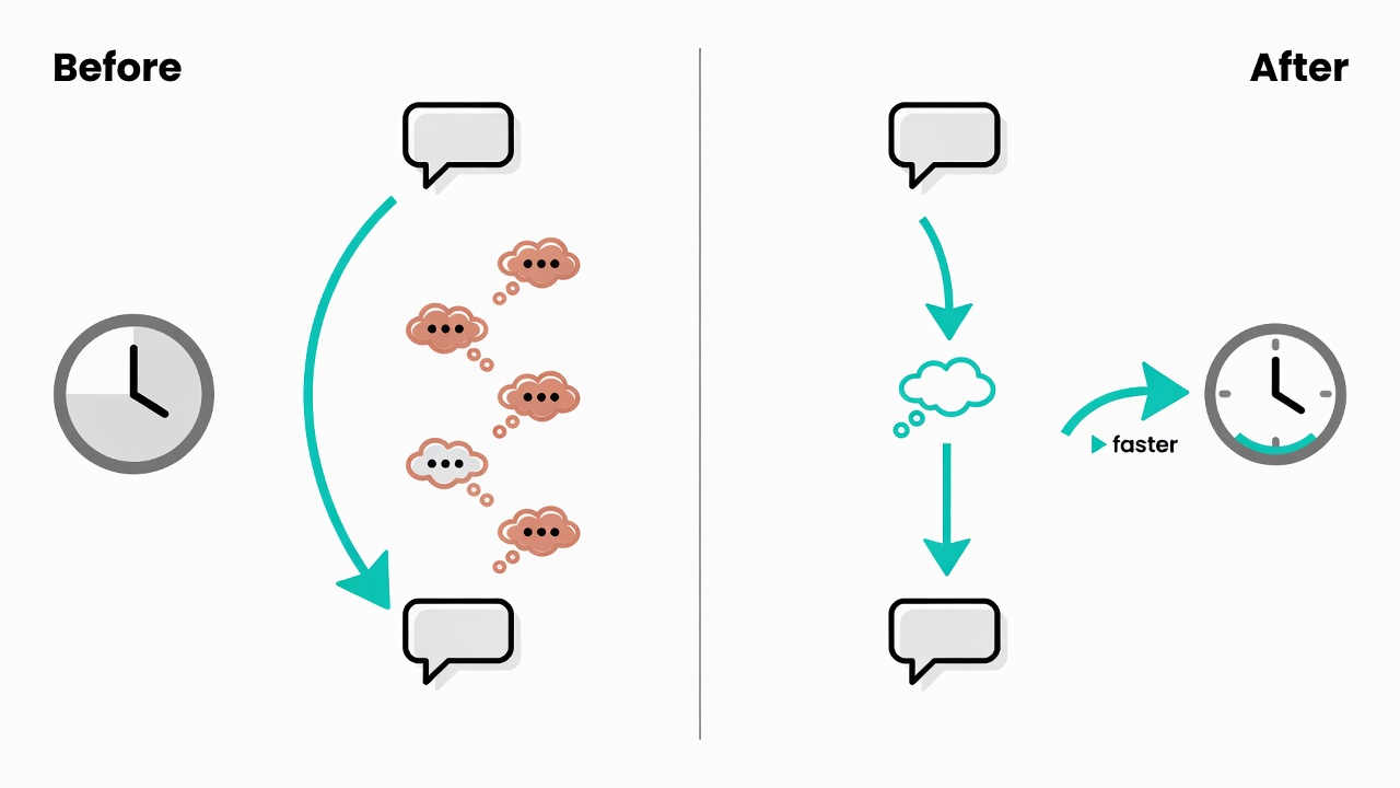 Response latency before and after comparison