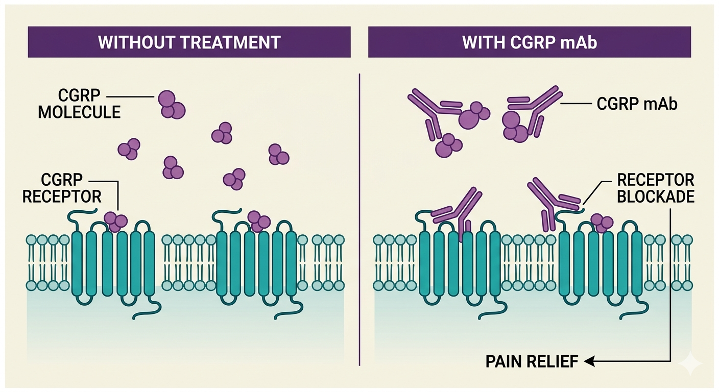 Targeted Therapy: CGRP Monoclonal Antibody (mAb) Mechanism