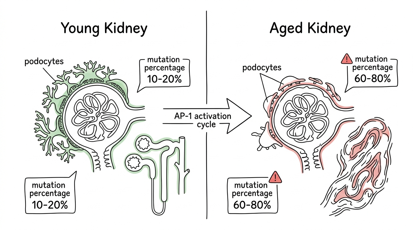 Healthy vs aged kidney structure