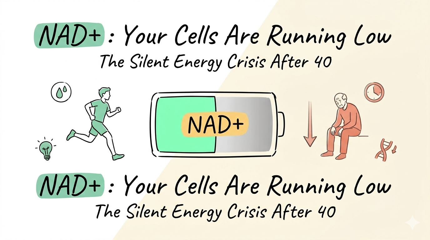 40 歲後每十年少掉 10%——你體內的 NAD+ 正在安靜消失