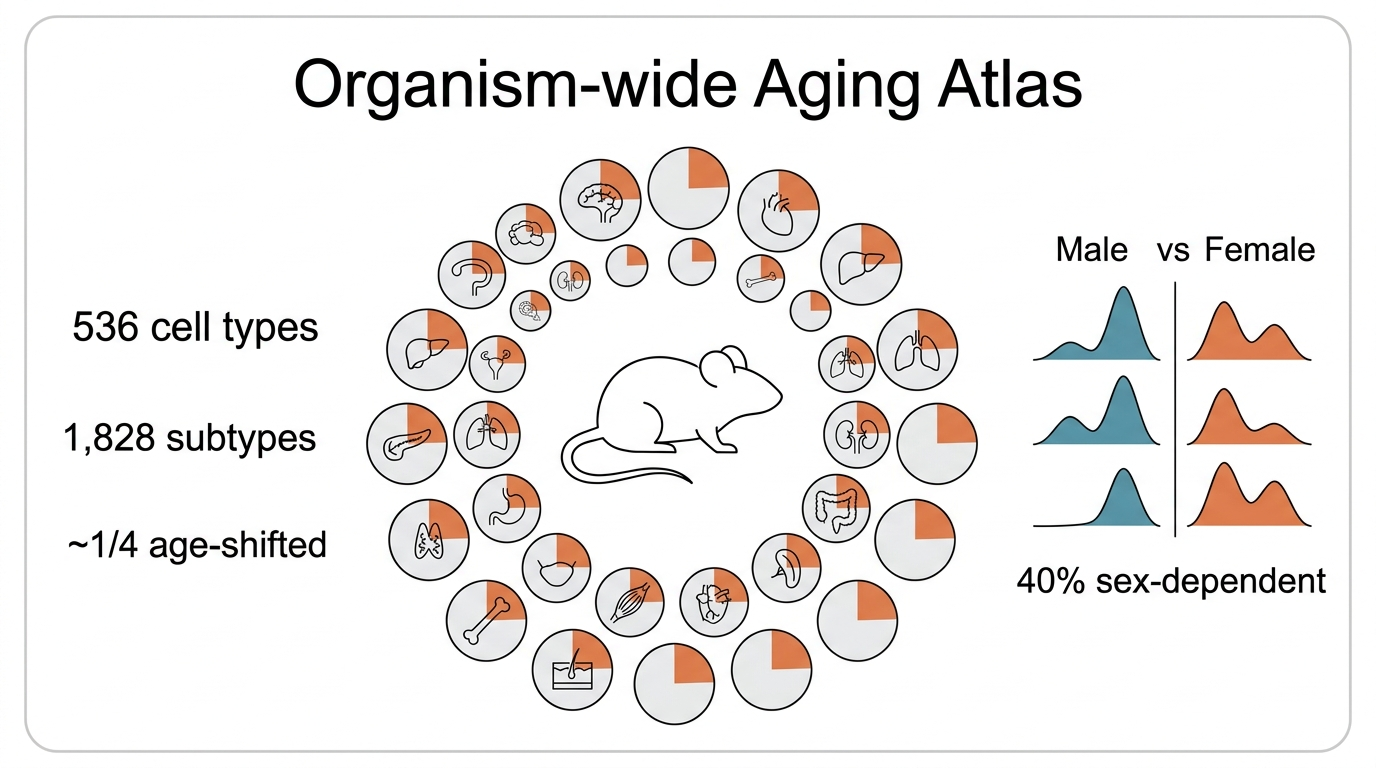 Organism-wide Aging Atlas: age-related remodeling across 21 tissues, 536 cell types, and sex-dependent differences