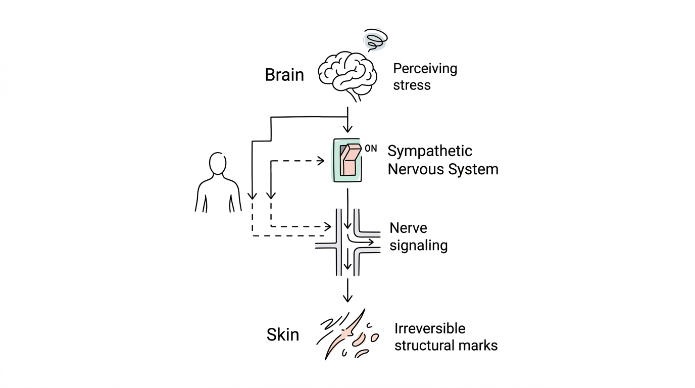 Mind-to-skin stress circuit