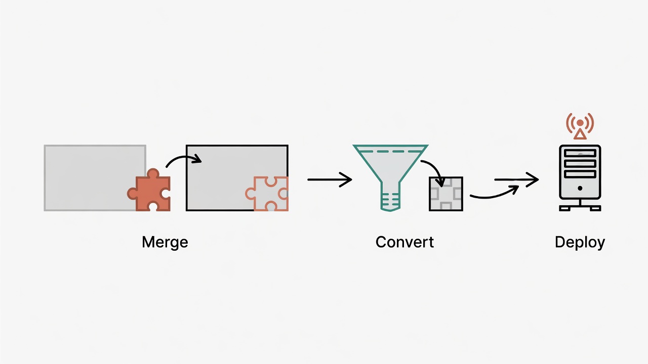 Adapter merge and deployment flow diagram